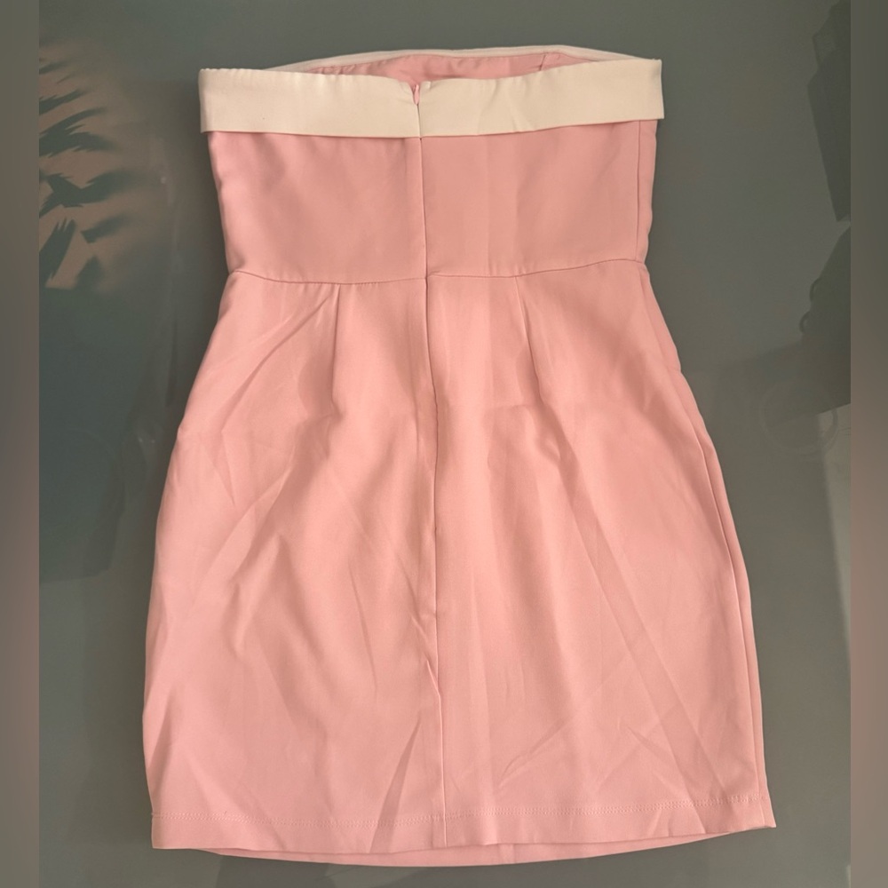 Pink Edikted Priyah Contrast Fold Over Dress XS - Picture 4 of 6